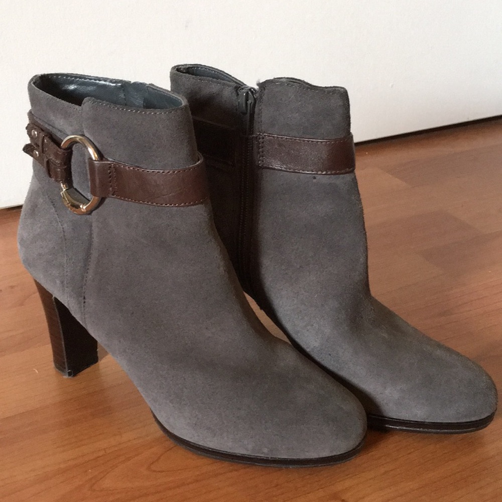 Ralf Lauren Grey suede ankle boots